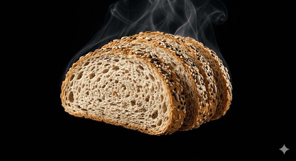Sliced multigrain bread loaf